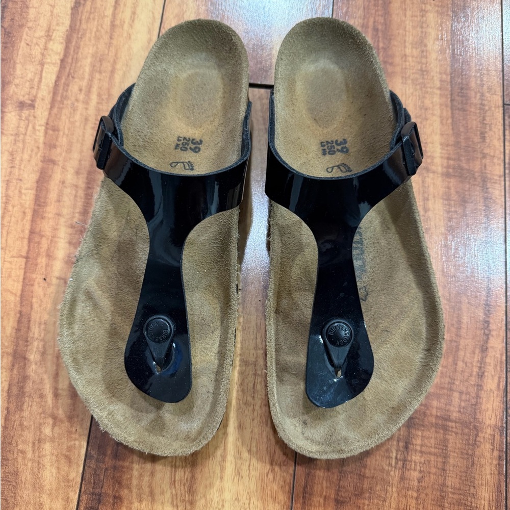 Birkenstock Black Patent Sandals Size 39